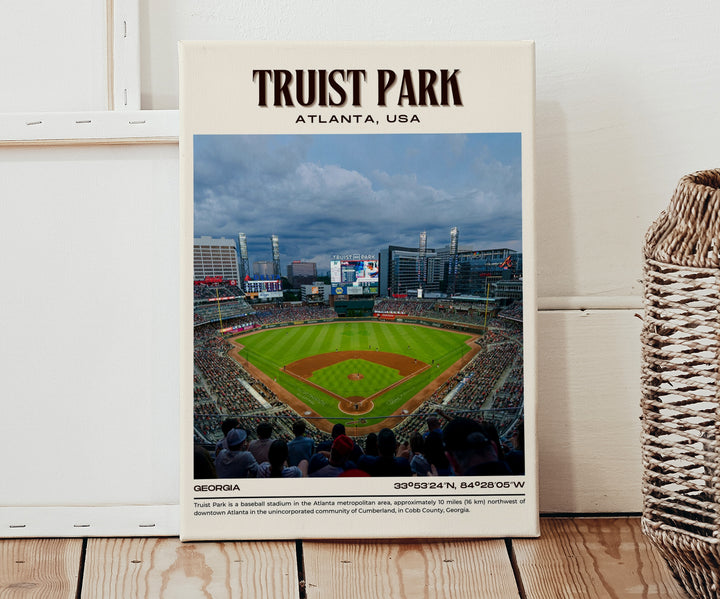 Truist Park Stadium Baseball Retro Wall Art