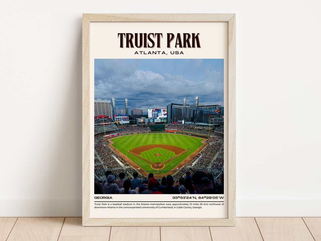 Truist Park Stadium Baseball Retro Wall Art