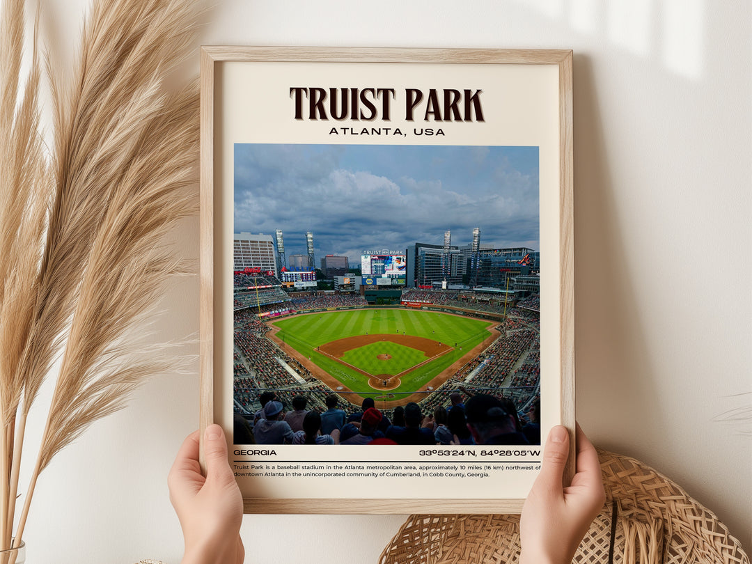 Truist Park Stadium Baseball Retro Wall Art