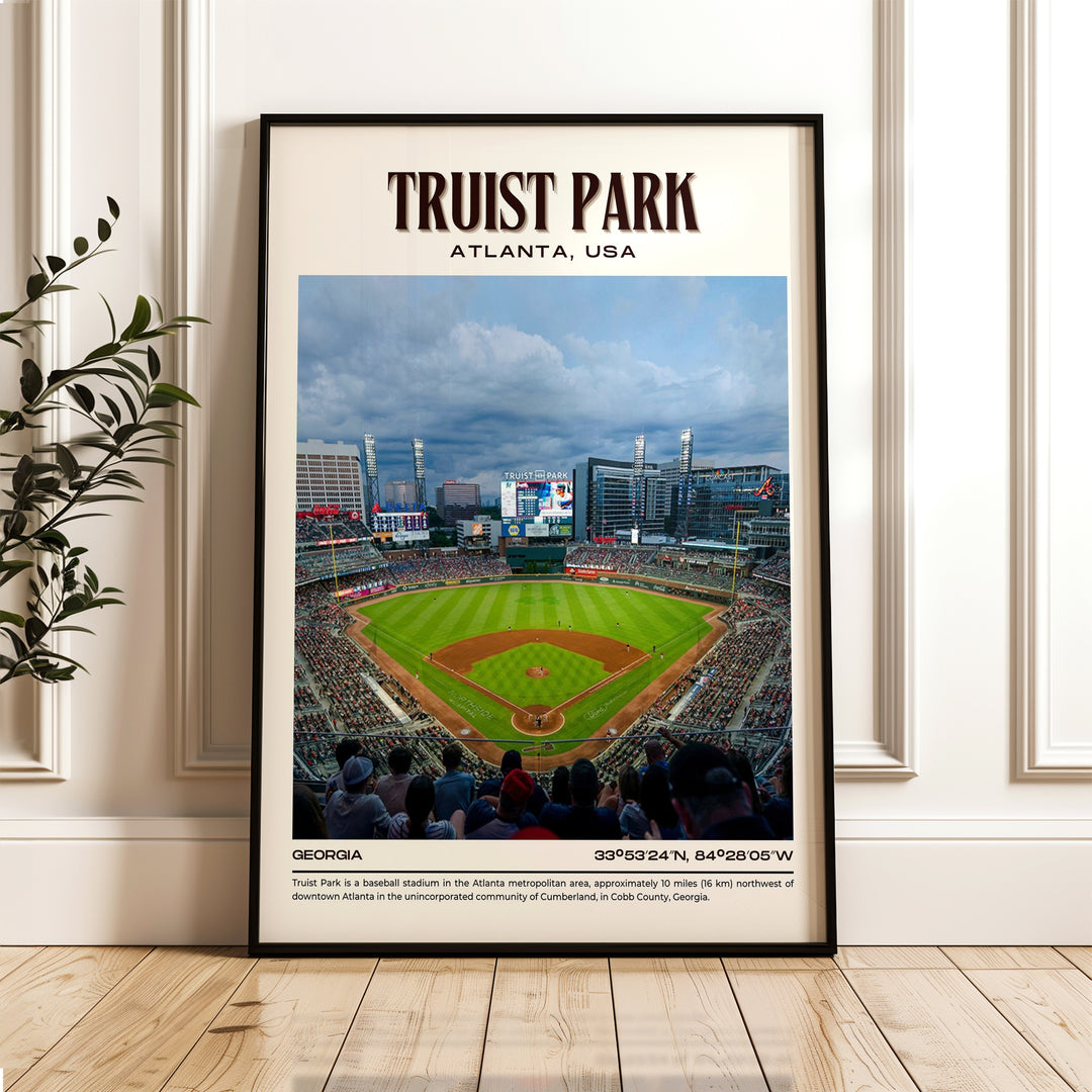 Truist Park Stadium Baseball Retro Wall Art