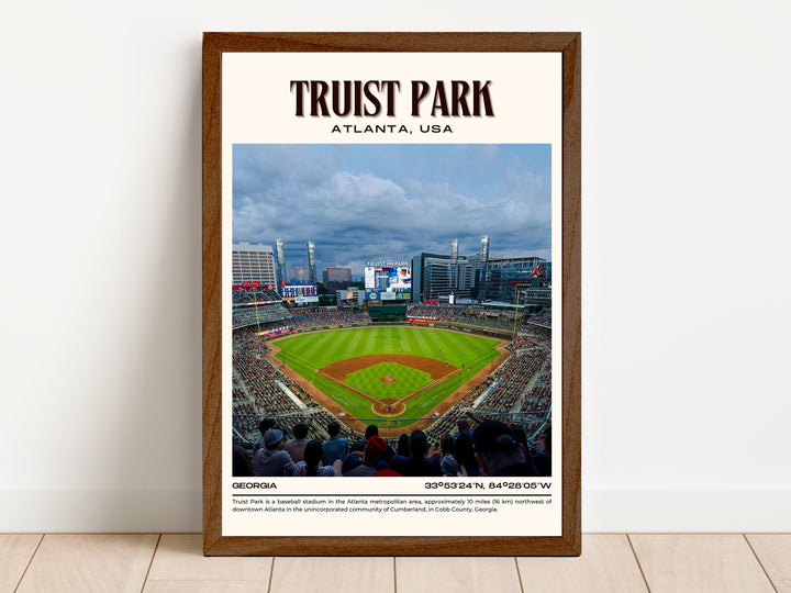 Truist Park Stadium Baseball Retro Wall Art