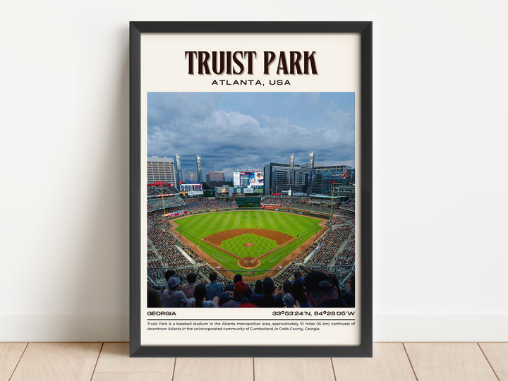 Truist Park Stadium Baseball Retro Wall Art