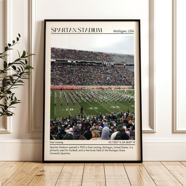 Spartan Stadium Football Minimal Wall Art