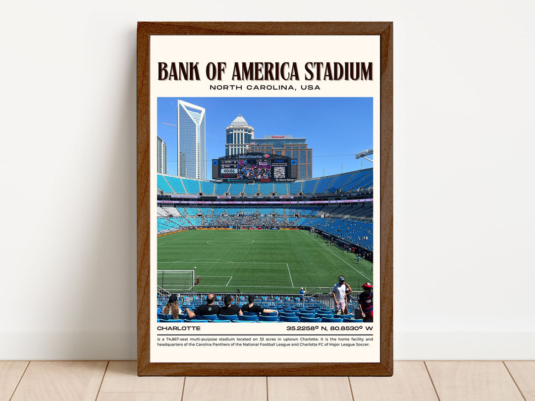 Bank of America Stadium Football Retro Wall Art