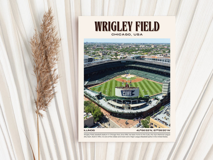 Wrigley Field Stadium Baseball Retro Wall Art