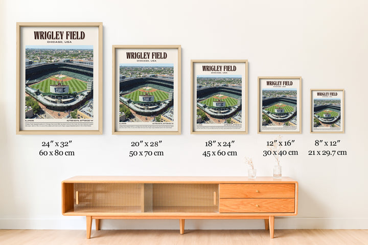 Wrigley Field Stadium Baseball Retro Wall Art