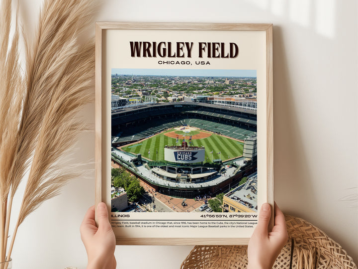 Wrigley Field Stadium Baseball Retro Wall Art