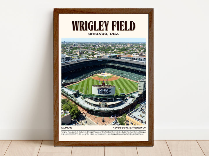 Wrigley Field Stadium Baseball Retro Wall Art