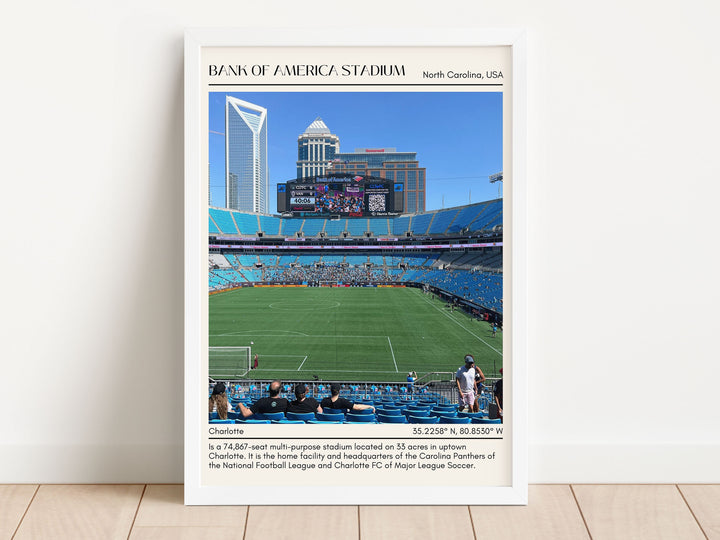 Bank of America Stadium Football Minimal Wall Art