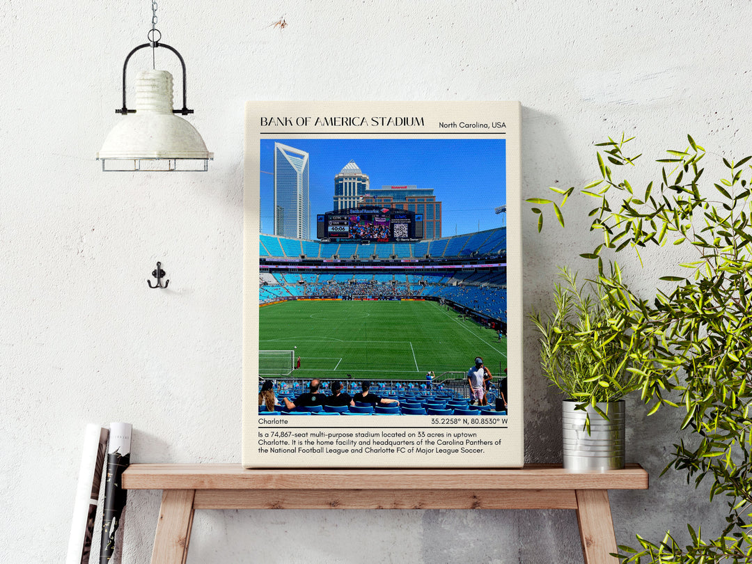 Bank of America Stadium Football Minimal Wall Art