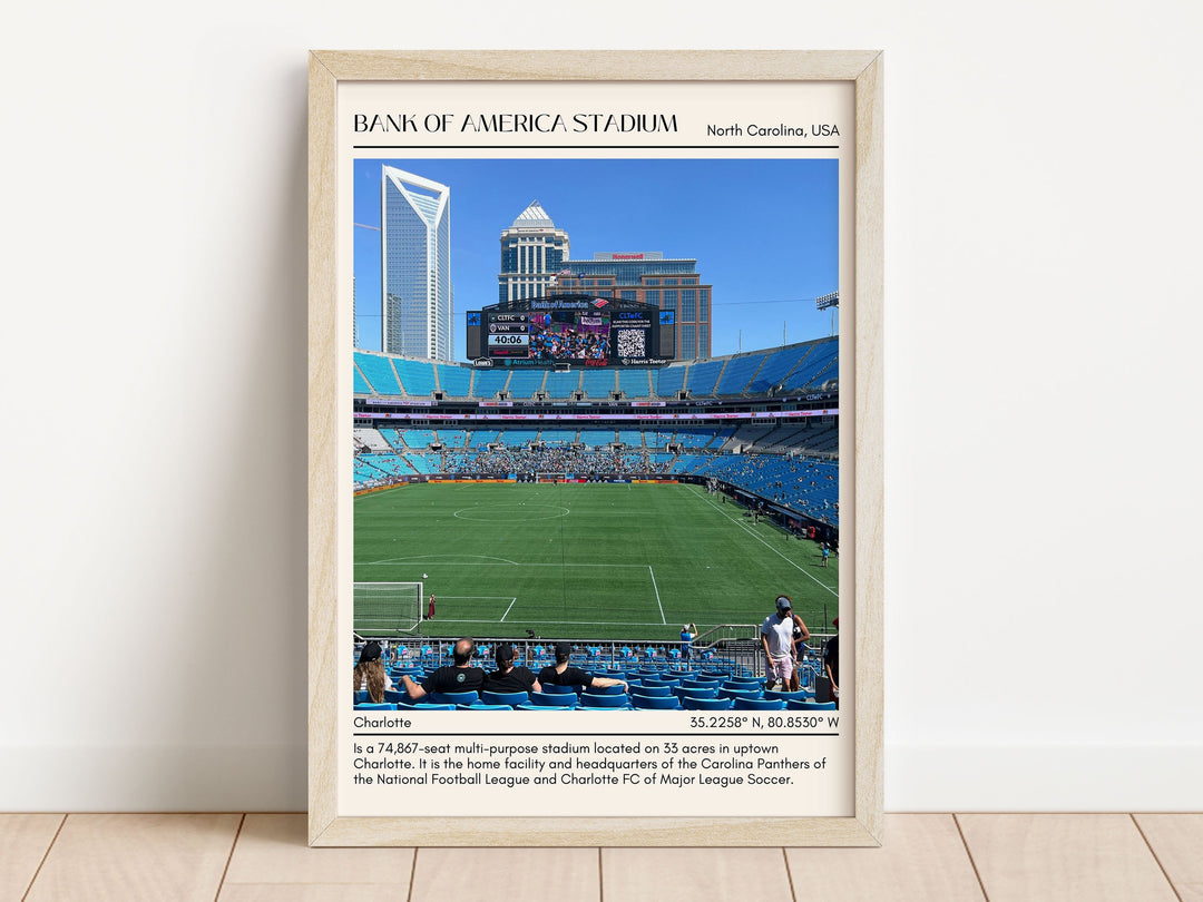 Bank of America Stadium Football Minimal Wall Art