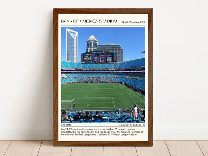 Bank of America Stadium Football Minimal Wall Art