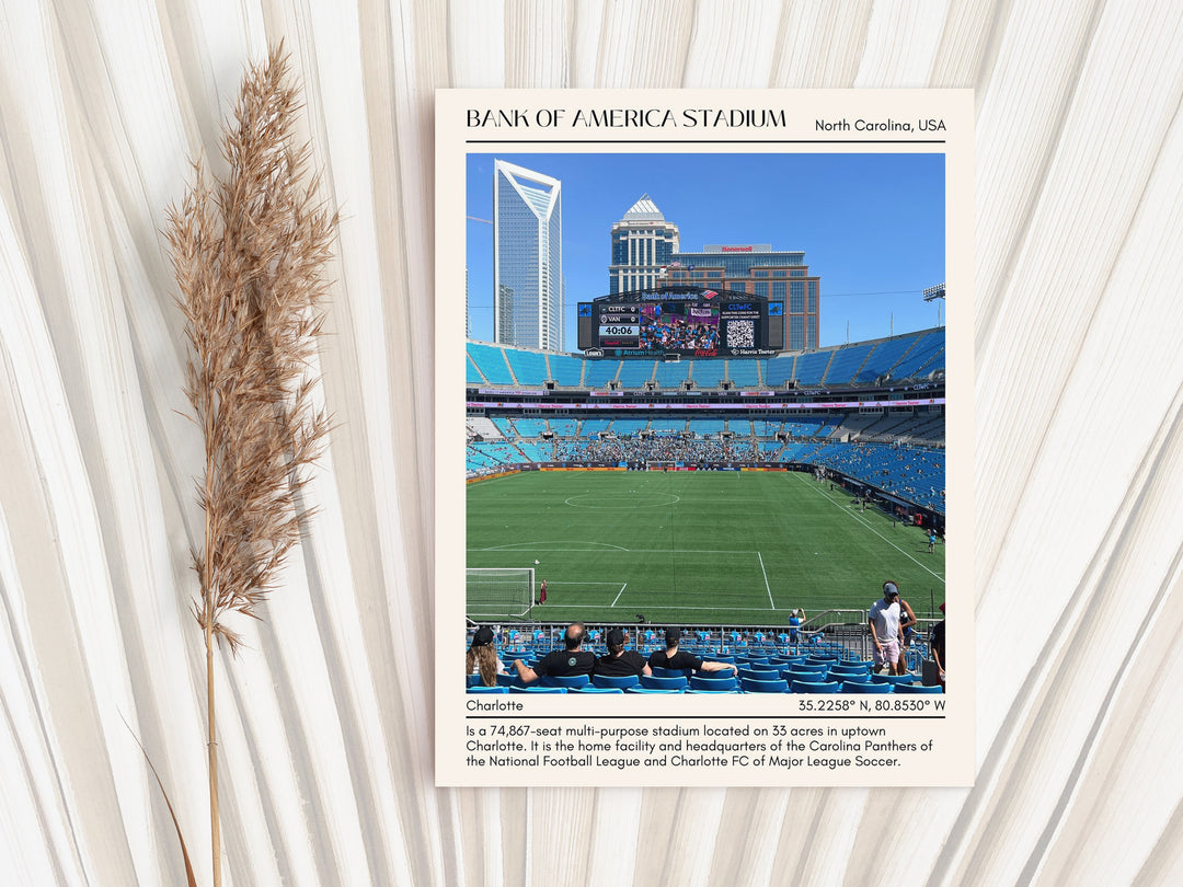 Bank of America Stadium Football Minimal Wall Art