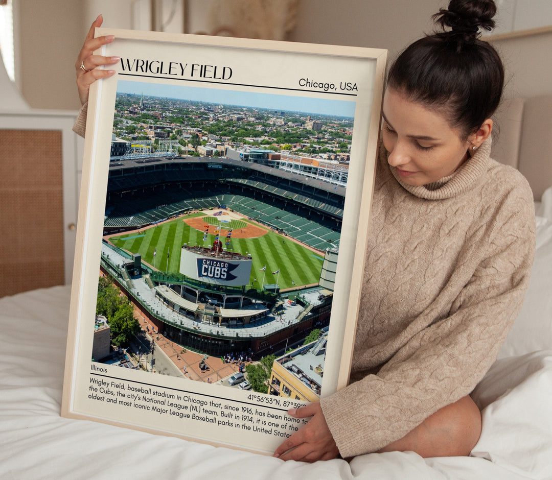 Wrigley Field Stadium Baseball Minimal Wall Art