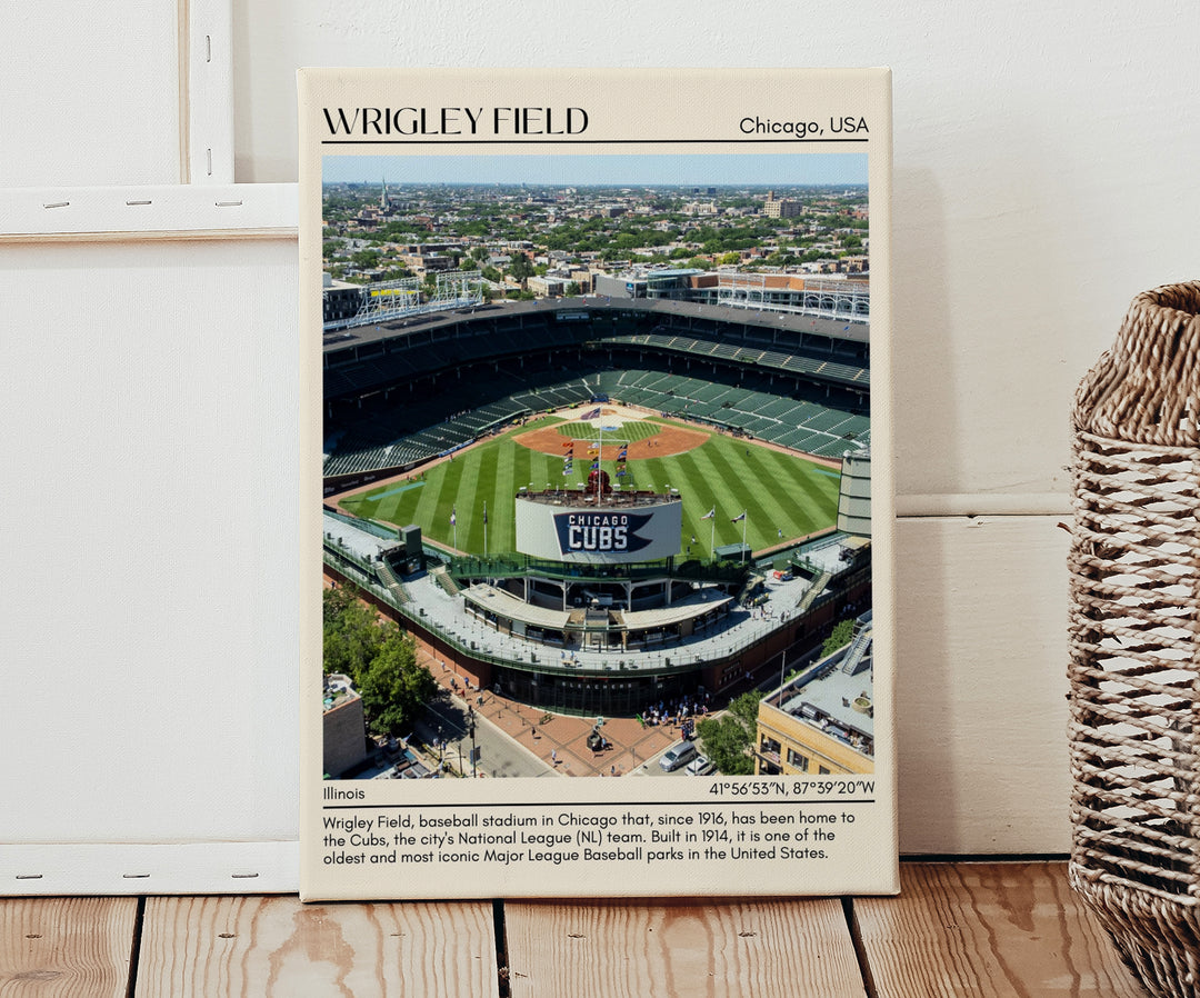 Wrigley Field Stadium Baseball Minimal Wall Art