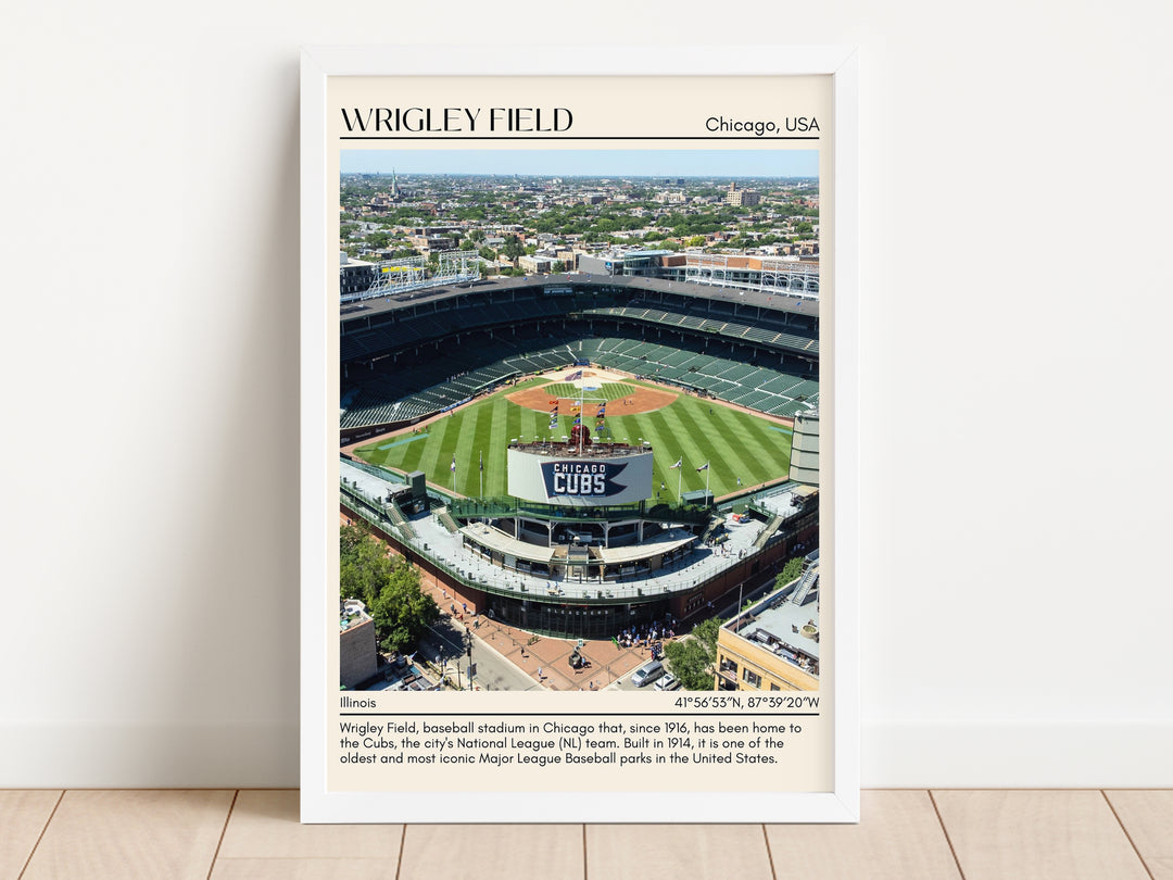 Wrigley Field Stadium Baseball Minimal Wall Art