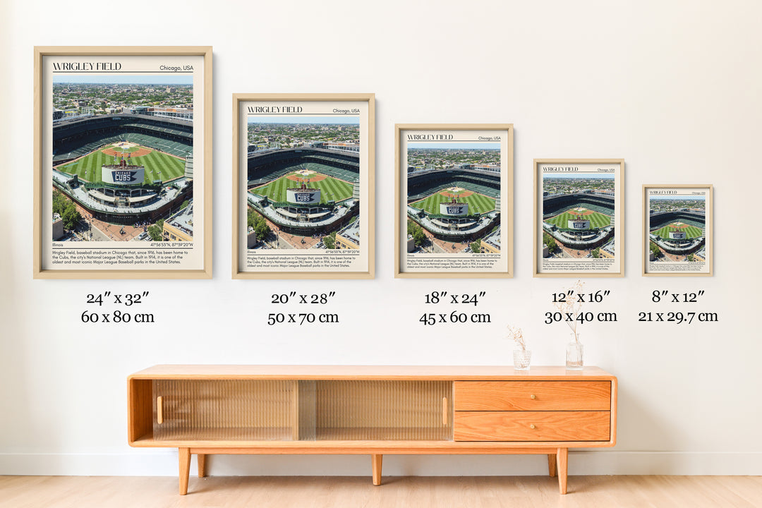 Wrigley Field Stadium Baseball Minimal Wall Art