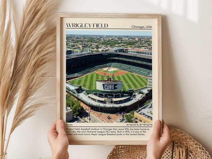 Wrigley Field Stadium Baseball Minimal Wall Art