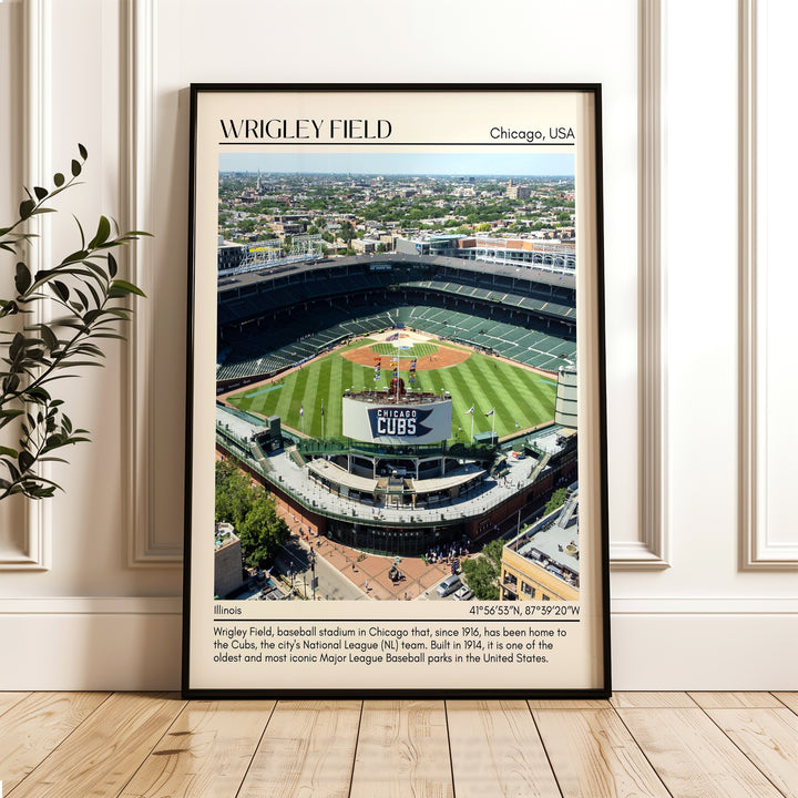 Wrigley Field Stadium Baseball Minimal Wall Art