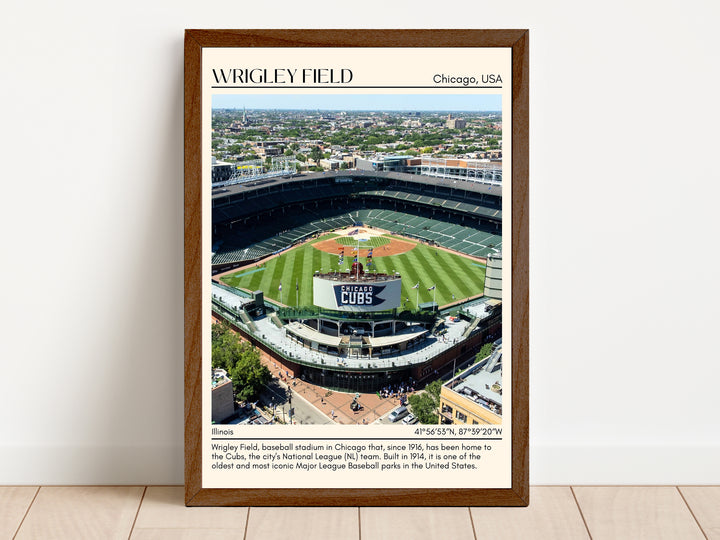 Wrigley Field Stadium Baseball Minimal Wall Art