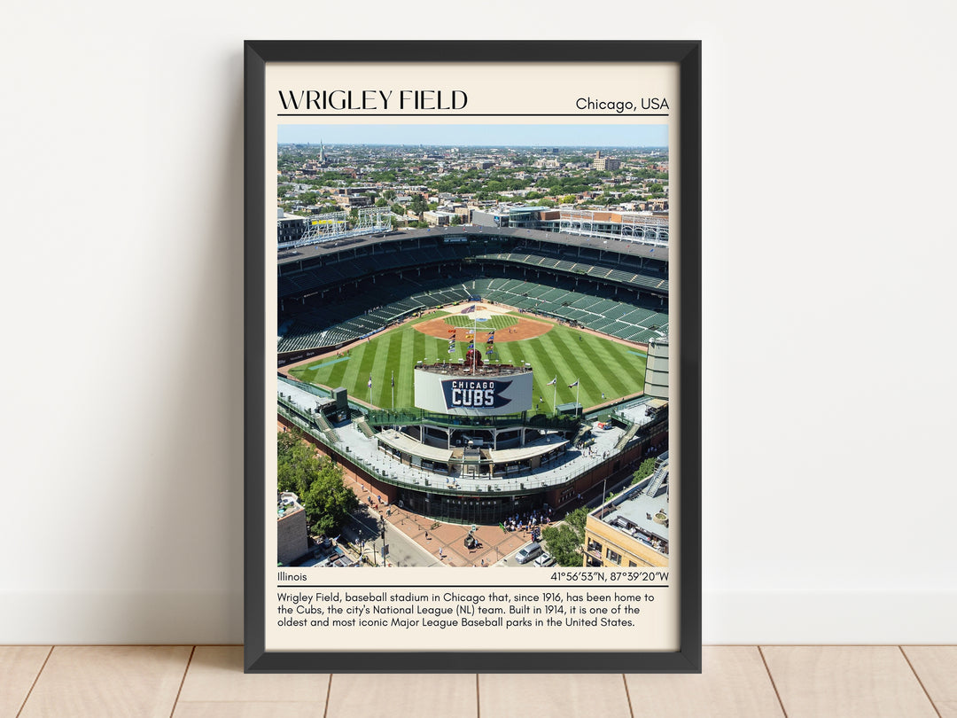 Wrigley Field Stadium Baseball Minimal Wall Art