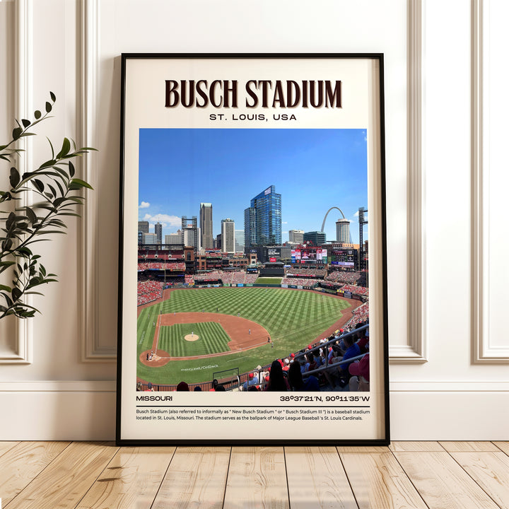 Busch Stadium Baseball Retro Wall Art