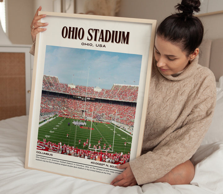 Ohio Stadium Football Retro Wall Art