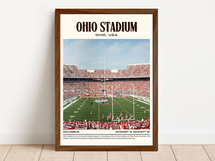 Ohio Stadium Football Retro Wall Art