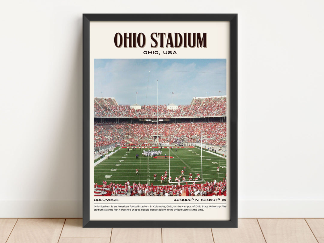 Ohio Stadium Football Retro Wall Art