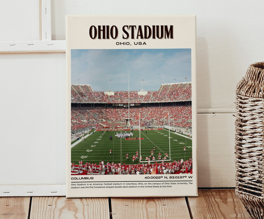 Ohio Stadium Football Retro Wall Art