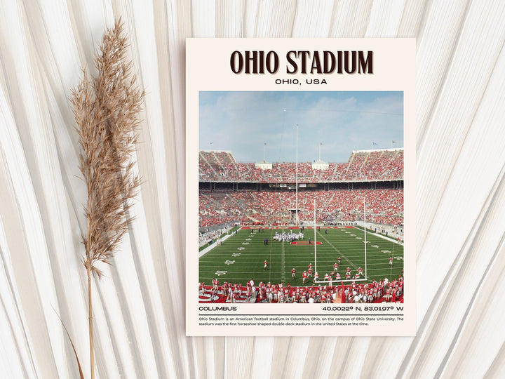 Ohio Stadium Football Retro Wall Art