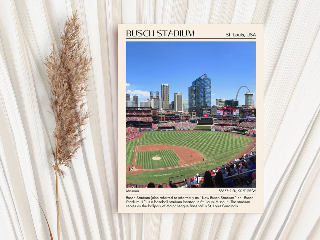 Busch Stadium Baseball Minimal Wall Art