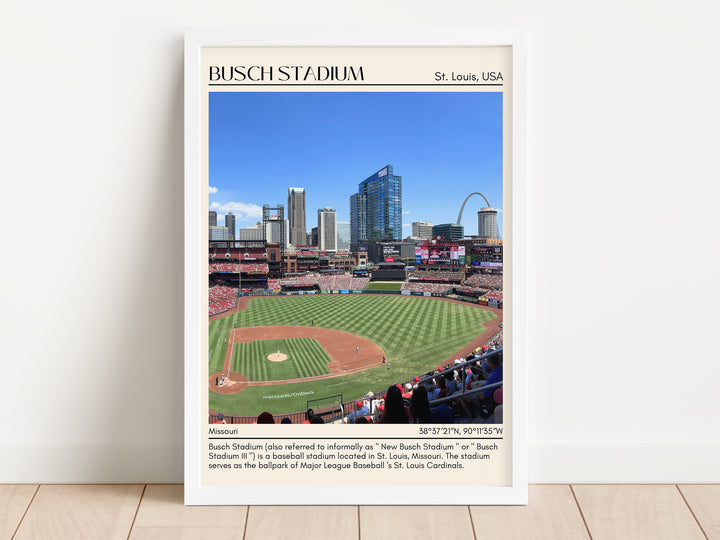 Busch Stadium Baseball Minimal Wall Art