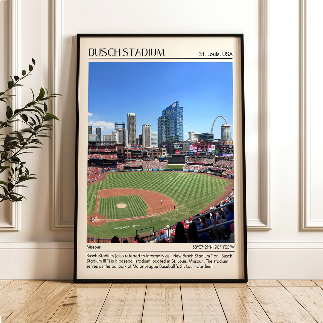 Busch Stadium Baseball Minimal Wall Art