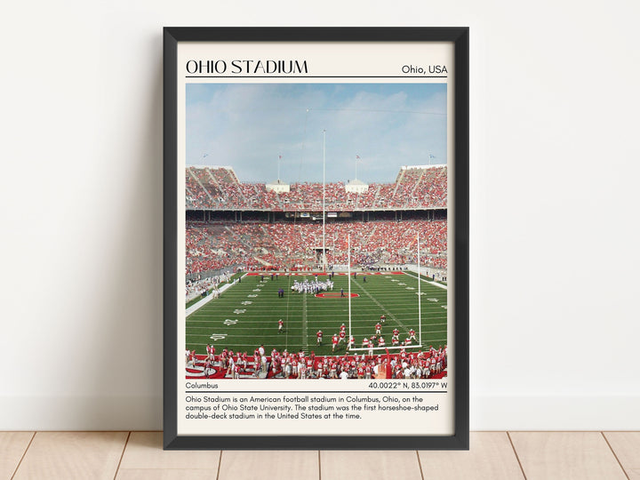 Ohio Stadium Football Minimal Wall Art