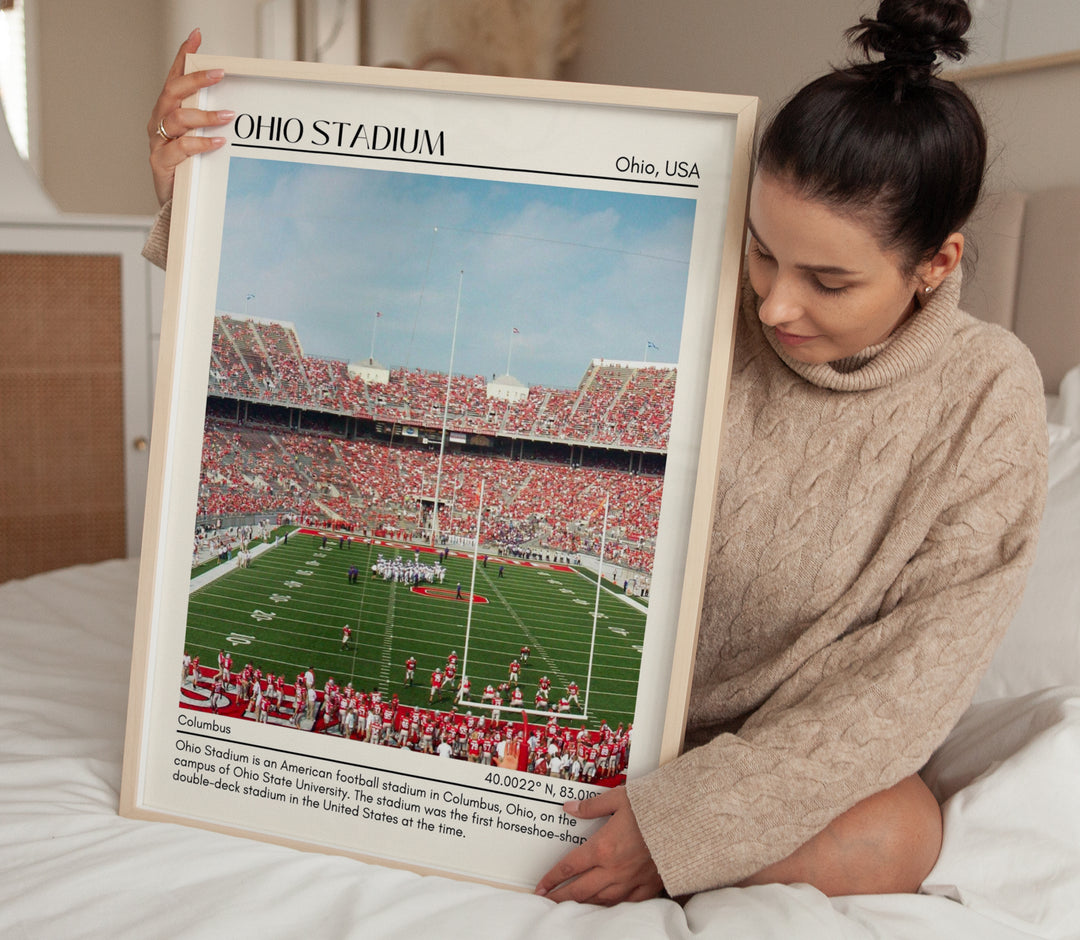 Ohio Stadium Football Minimal Wall Art