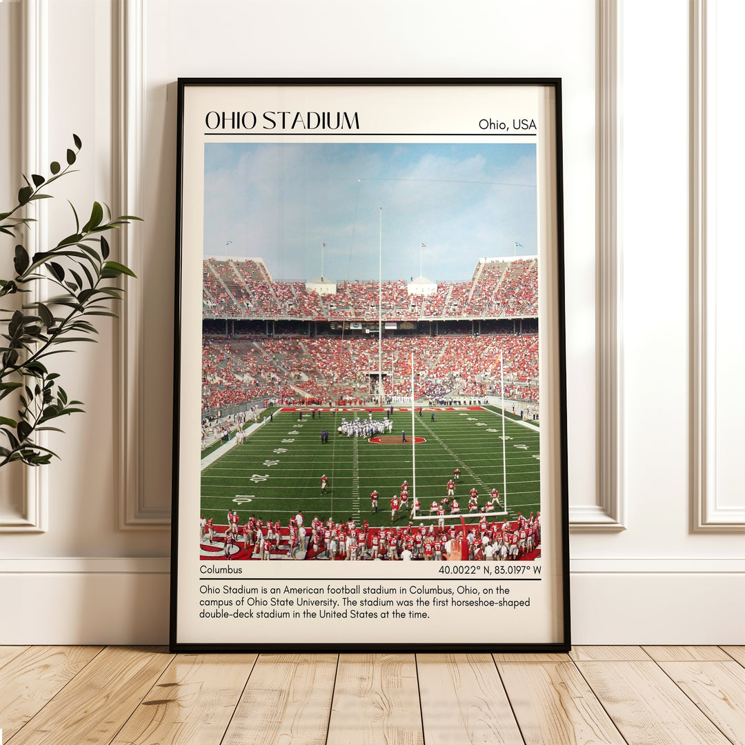 Ohio Stadium Football Minimal Wall Art