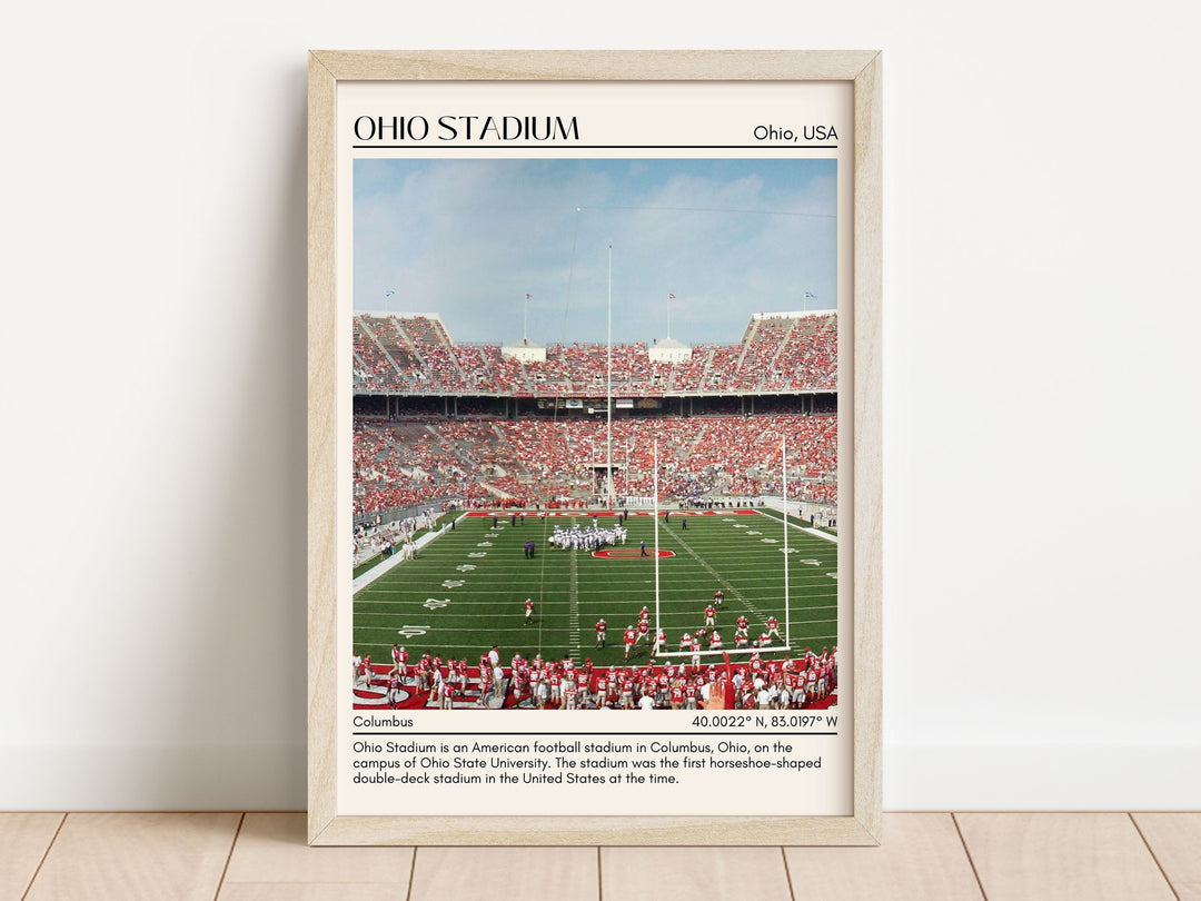 Ohio Stadium Football Minimal Wall Art