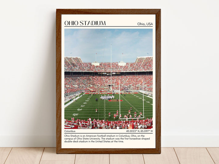 Ohio Stadium Football Minimal Wall Art