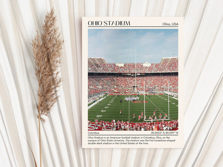 Ohio Stadium Football Minimal Wall Art