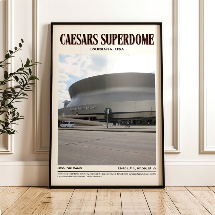 Caesars Superdome Stadium Football Retro Wall Art