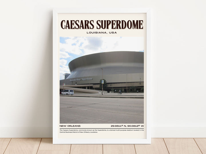 Caesars Superdome Stadium Football Retro Wall Art