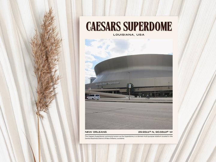 Caesars Superdome Stadium Football Retro Wall Art