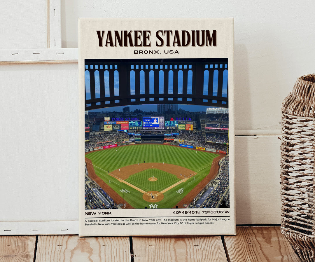 Yankee Stadium Baseball Retro Wall Art