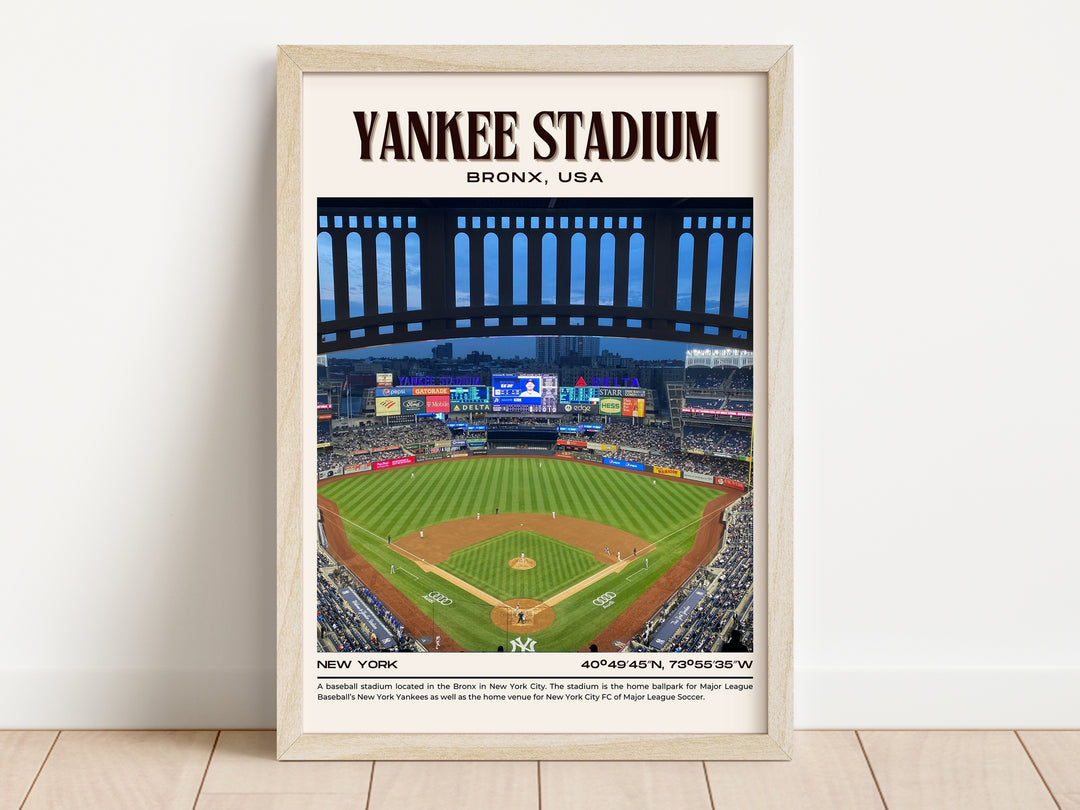 Yankee Stadium Baseball Retro Wall Art