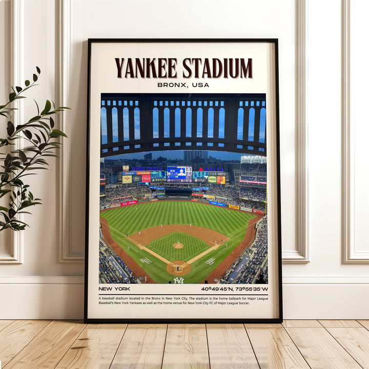 Yankee Stadium Baseball Retro Wall Art