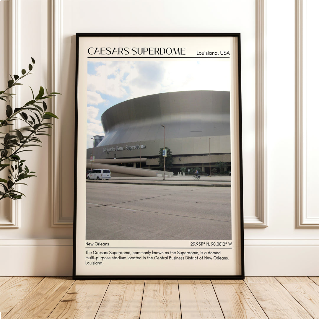 Caesars Superdome Stadium Football Minimal Wall Art