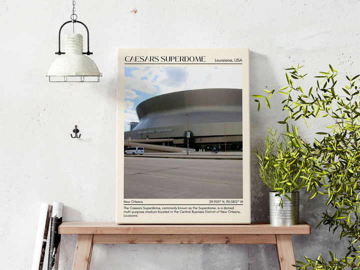 Caesars Superdome Stadium Football Minimal Wall Art