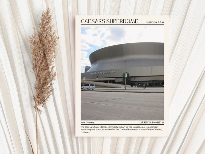 Caesars Superdome Stadium Football Minimal Wall Art