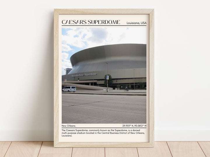 Caesars Superdome Stadium Football Minimal Wall Art